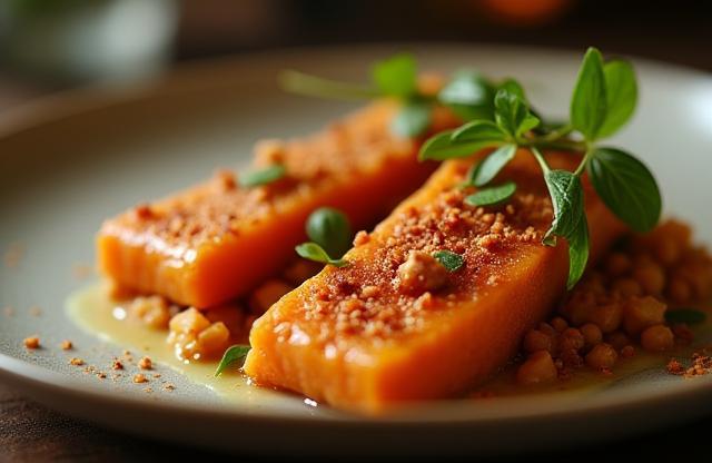 Close-up photograph of a gourmet dish