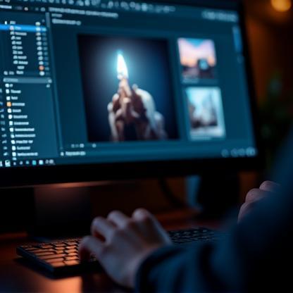 Photo editing software interface on a screen